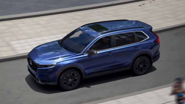Sideview of a blue CR-V 